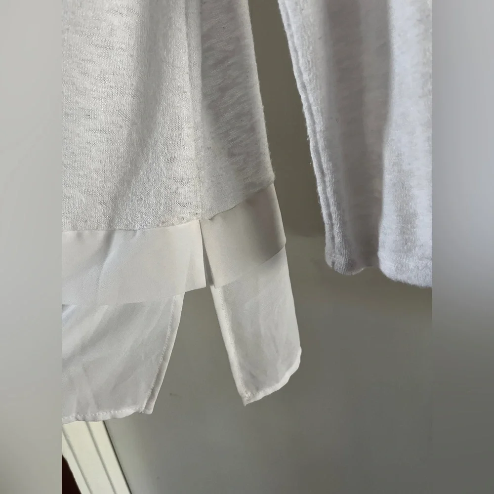 Alfani White Long Sleeve V-Neck Top, large - Picture 5 of 6